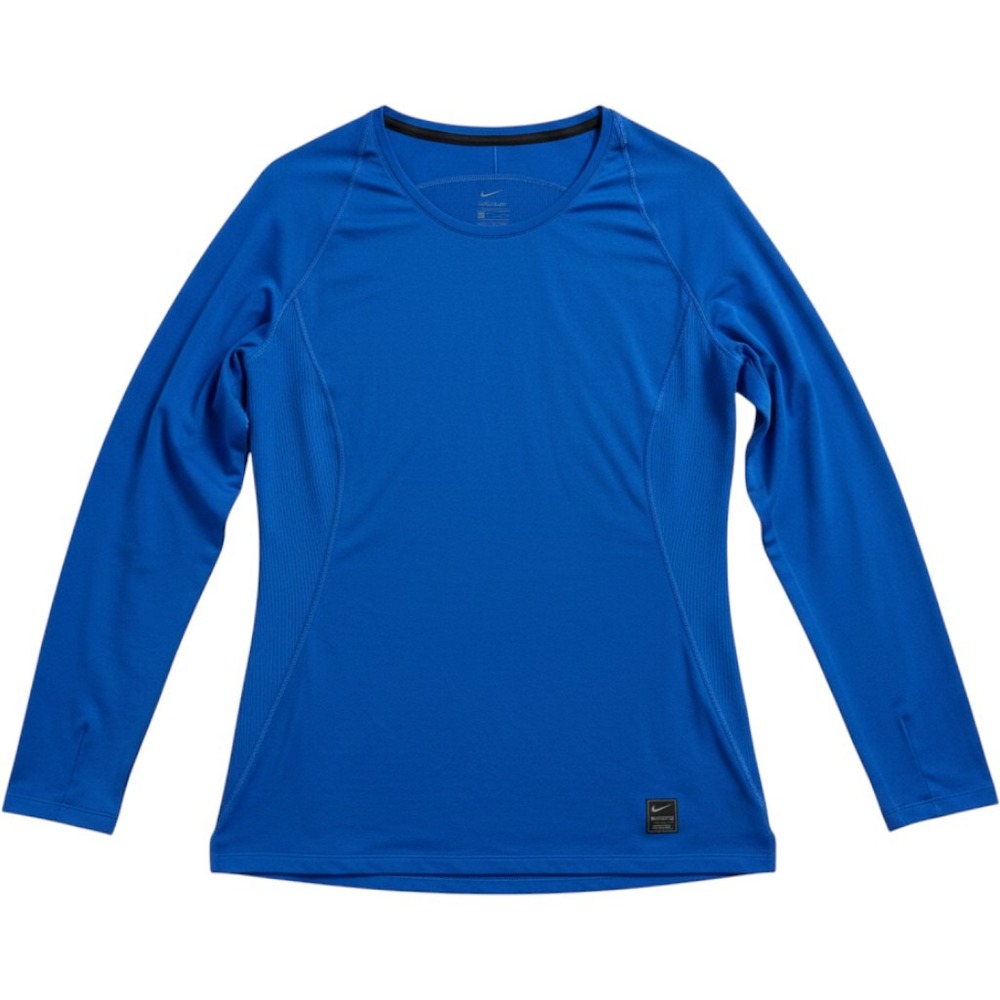 Nike Pro Womens XL Royal Blue Long Sleeve Training Top Thumbholes Workout Shirt